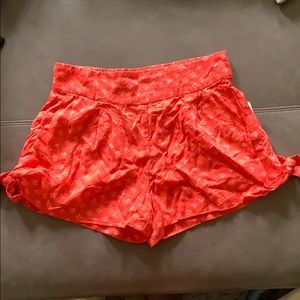 Free People Coral Flowey Shorts NWT